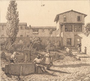 Vista de un pueblo italiano de Christoffer Wilhelm Eckersberg