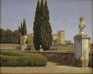 Vista de los jardines de la Villa Albani. Roma de Christoffer Wilhelm Eckersberg