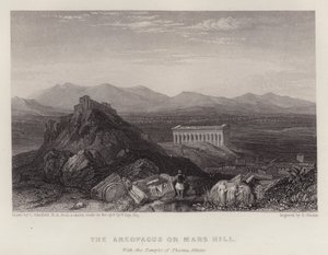El Areópago o Colina de Marte, con el Templo de Theseus Atenas
