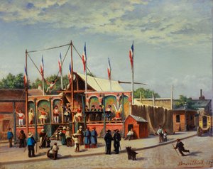 La carpa del luchador Dubois, bulevar de la Villette de C. Bussilliet