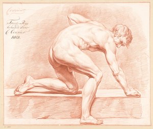 Desnudo masculino arrodillado, vista lateral (2º premio 1801) de C. Courier