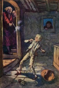Ilustración para Oliver Twist de Charles Dickens (litografía en color)