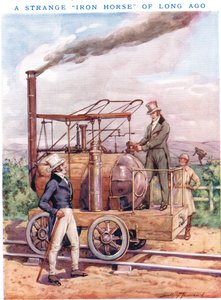 Un extraño "caballo de hierro" de antaño, ilustración de "Newnes