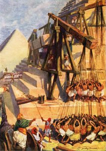 Construir una pirámide (litografía en color)