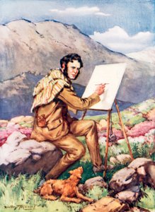 Landseer: El niño que sabía dibujar antes de los seis años (litografía en color) de C. Dudley Tennant