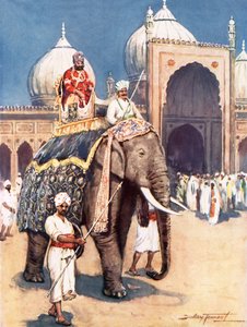 La radiante belleza de la encantadora mezquita de las perlas (litografía en color) de C. Dudley Tennant