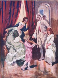 Enamorando al público real: La primera aparición de Mozart en la corte austriaca (litografía en color) de C. Dudley Tennant