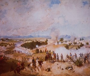 Guerra Mexicano-Estadounidense (1846-48), Batalla de Molino del Rey, tropas estadounidenses atacando de C. Escalante