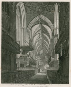 Vista oeste del coro de la Iglesia de St Saviour, Southwark, Surrey de C. John Mayle Whichelo