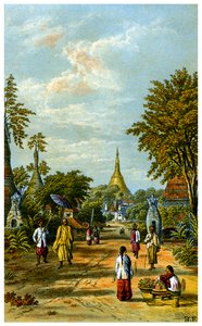 La pagoda Shwe Dragon, Rangún, siglo XIX de C Kegan Paul