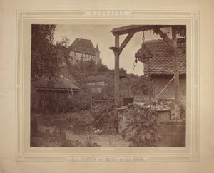 Heidelberg - Vista del castillo desde el jardín, c.1870 (impresión a la albúmina sobre cartulina) de C. M. Eckert