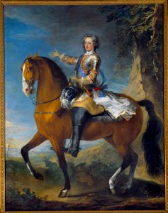 Retrato ecuestre de Luis XV (1710-1774), Rey de Francia, a los 13 años, en 1723 de C. and Van Loo J. B. Parrocel