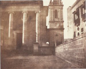 Catedral de San Pablo, La Valeta, Malta, con campanario, 1846 (foto)