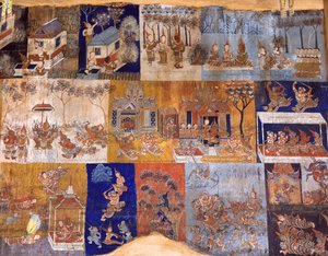 Murales del templo de Cambodian School