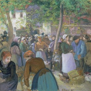 Mercado de aves en Gisors de Camille Jacob Pissarro