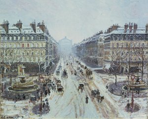 Avenida de la Ópera - Efecto de nieve, 1898 de Camille Jacob Pissarro