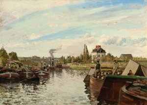 Barcaza en el Sena en Bougival, 1871 de Camille Jacob Pissarro