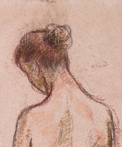 Desnudo de una mujer de pie de cuerpo entero, desde atrás de Camille Jacob Pissarro