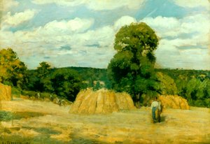 Cosecha en Montfoucault, 1876 de Camille Jacob Pissarro