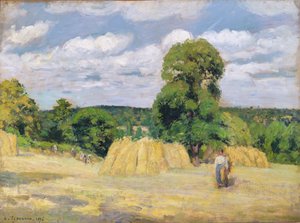Cosecha en Montfoucault, 1876 de Camille Jacob Pissarro