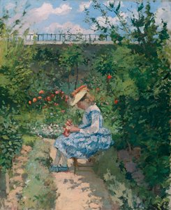 Jeanne en el jardín, Pontoise, c.1872