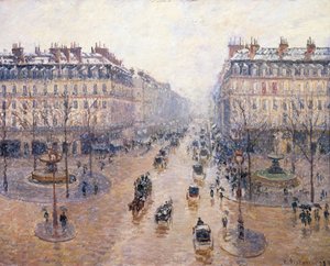 La Avenida de la Ópera. Nieve. Mañana, 1898 de Camille Jacob Pissarro