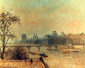 El Sena y el Louvre, París, 1903 de Camille Jacob Pissarro