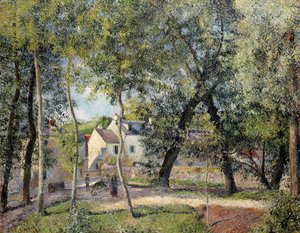 Paisaje en Osny cerca del abrevadero, 1883 de Camille Jacob Pissarro
