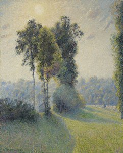 Paisaje en Saint-Charles, cerca de Gisors, atardecer, 1891 de Camille Jacob Pissarro