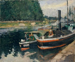 Barcos de carga en el puerto de Pontoise