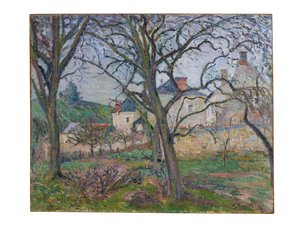 El jardín de Maubuisson, visto hacia la costa Saint-Denis, Pontoise, 1876 de Camille Jacob Pissarro