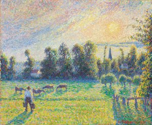 Pasto, atardecer, Eragny, 1890 de Camille Jacob Pissarro
