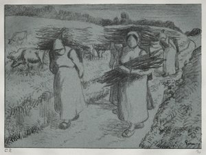 Campesinos llevando fajos, c. 1896