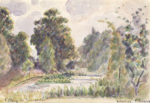 Estanque en los Jardines de Kew, 1892 de Camille Jacob Pissarro