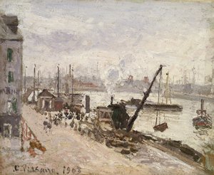 Muelle en Le Havre, 1903 de Camille Jacob Pissarro