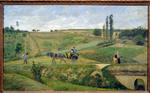 Ruta de Ennery cerca de Pontoise. Pintura de Camille Pissarro (1830-1903) 1874 París, museo de Orsay