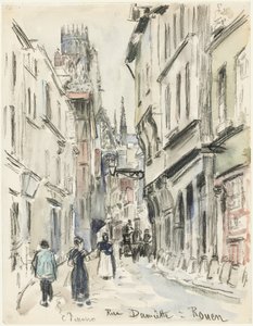 Rue Damiette, Ruan, c. 1884 de Camille Jacob Pissarro