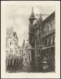 Rue Saint-Romain, Rouen, primera placa de Camille Jacob Pissarro