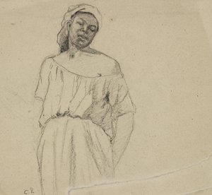 Estudio de una persona negra de Camille Jacob Pissarro
