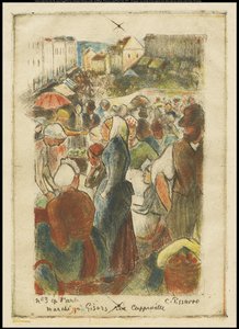 El Mercado de Gisors, Rue Cappeville, c.1894 de Camille Jacob Pissarro