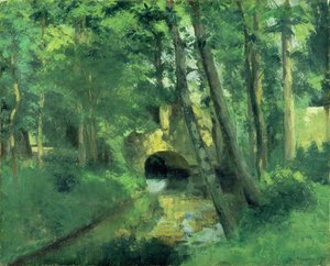 El pequeño puente, Pontoise, 1875 de Camille Jacob Pissarro