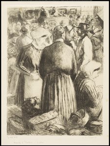 El mercado en Pontoise de Camille Jacob Pissarro