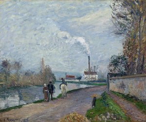 El Oise cerca de Pontoise en clima gris, 1876 de Camille Jacob Pissarro