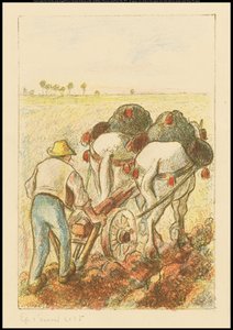 El arado, frontispicio para "Les Temps Nouveaux" de Camille Jacob Pissarro