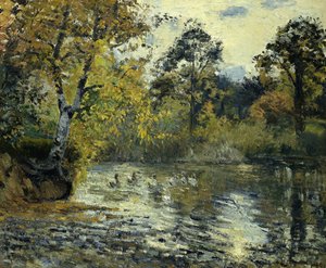 El estanque en Montfoucault, 1874 de Camille Jacob Pissarro