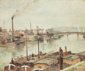 El puerto de Rouen de Camille Jacob Pissarro