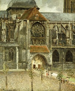 El Portal de la Iglesia Saint-Jacques en Dieppe de Camille Jacob Pissarro