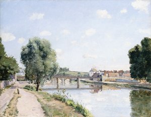 El puente ferroviario, Pontoise, c.1873 de Camille Jacob Pissarro