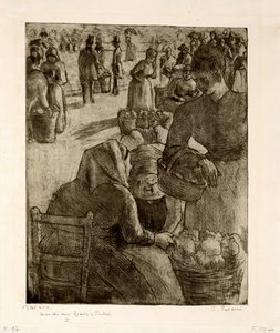 El mercado de verduras en Pontoise de Camille Jacob Pissarro