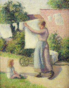 Mujer colgando la ropa, 1887